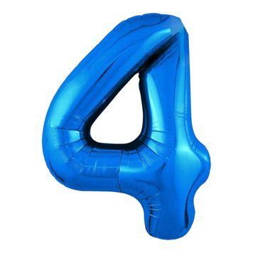 Фольгирована кулька Slim Цифра 4 синя 100 см 20-84 фото