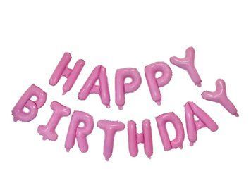 Гірлянда надувна Happy Birthday рожева 13-26 фото