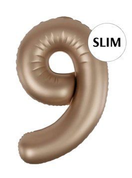 Фольгована кулька Slim цифра 9 бронза 100 см 08-20 фото