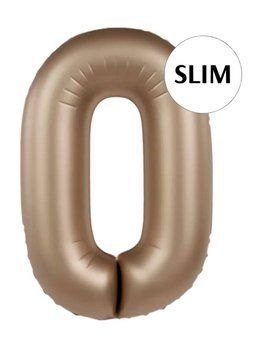 Фольгована кулька Slim цифра 0 бронза 100 см 08-21 фото