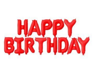 Гірлянда надувна Happy Birthday червона 13-28 фото