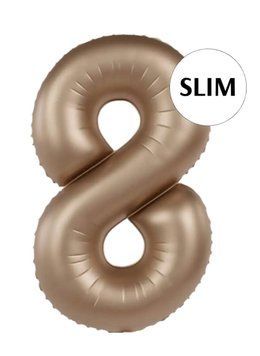 Фольгована кулька Slim цифра 8 бронза 100 см 08-22 фото