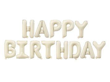 Гірлянда надувна Happy Birthday беж 13-29 фото