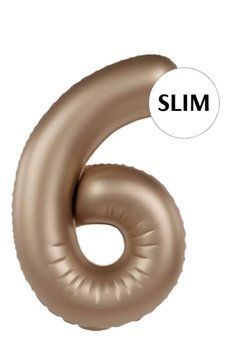 Фольгована кулька Slim цифра 6 бронза 100 см 08-24 фото