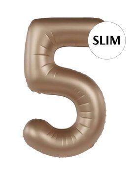 Фольгована кулька Slim цифра 5 бронза 100 см 08-25 фото