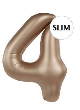 Фольгована кулька Slim цифра 4 бронза 100 см 08-26 фото