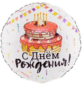 Фольгированный шар С днём рождения 12-33 12-33 фото