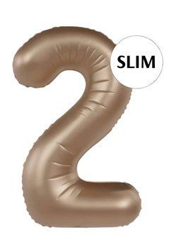 Фольгована кулька Slim цифра 2 бронза 100 см 08-28 фото