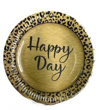 Тарілочки святкові Happy Birthday Леопард, 10шт 20-03 фото