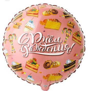 Фольгована кулька С днём рождения 12-35 12-35 фото