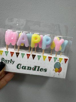 Свечи на торт Happy Birthday разноцветный 21-82 фото