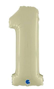 Фольгована кулька цифра 1 сатин оліва 100 см 15-35 фото