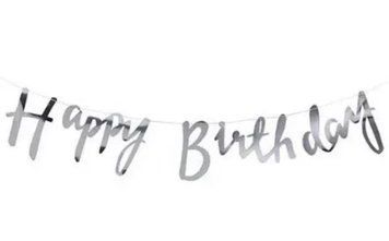 Гірлянда Happy Birthday срібло 21-04 фото