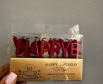 Свічки на торт Happy Birthday червоні 16-10 фото