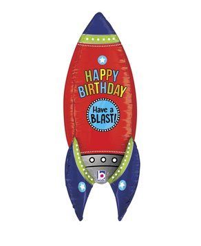 Фігура Ракета червона Happy Birthday  02-20 фото
