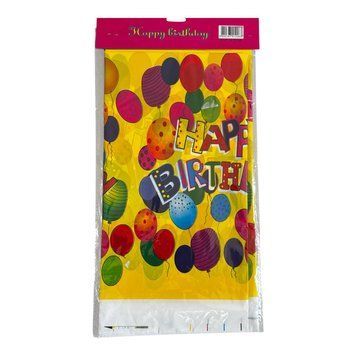 Скатерть на стол Happy Birthday жёлтая 22-07 фото