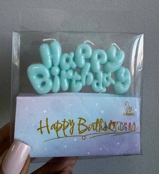 Свічки на торт Happy Birthday блакитні  16-21 фото
