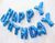 Гирлянда надувная Happy Birthday голубая в звездочку 17-91 фото