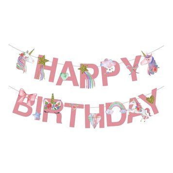 Гірлянда бумажна Happy Birthday Єдиноріг 21-23 фото