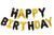 Гірлянда надувна Happy Birthday чорна з золотом 17-92 фото