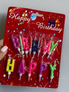 Свічки на торт напис Happy Birthday різнокольорові 16-28 16-28 фото