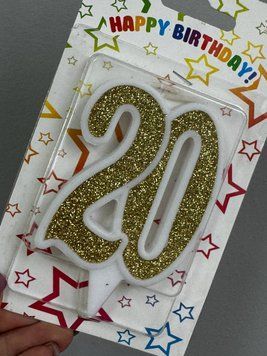 Свічка-цифра Ювілейна 20 золото 19-79 фото