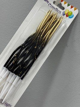Свечи для торта волнистые 12 шт Gold & Black 21-81 фото