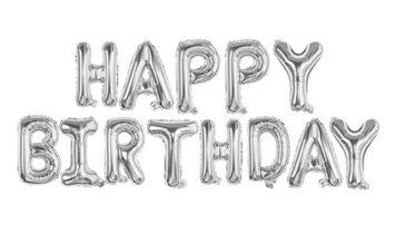 Гірлянда надувна Happy Birthday срібло 13-22 фото
