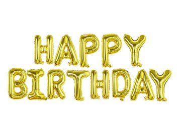 Гірлянда надувна Happy Birthday золото 13-24 фото