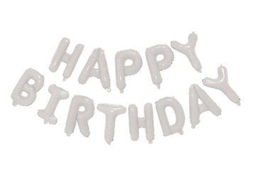 Гірлянда надувна Happy Birthday біла 13-25 фото
